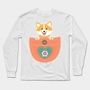 Corgi in Pocket Funny Gifts Love Dog Long Sleeve T-Shirt